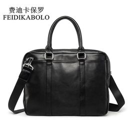 FEIDIKABOLO Famous Brand Business Men Briefcase Bags Man Shoulder Bag Leather Laptop Simple Men's Handbag bolsa maleta230h