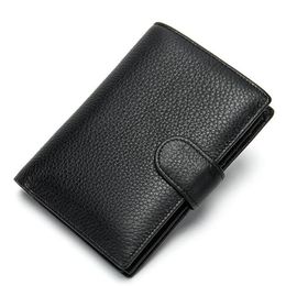 Wallets Genuine Leather Wallet Men Passport Holder Coin Purse Magic Walet PORTFOLIO MAN Portomonee Mini Vallet Cover282g