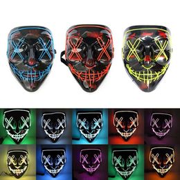 Party Masks All Saints'Day LED Mask V Word Black Spoof Haloween Festive Supplies Holiday DIY Decorations265U