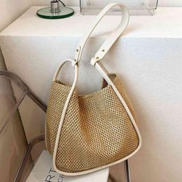 Handbags 70% Off Straw bag women's large capacity 2022 new woven shoulder high texture Tote Bag Purses246h