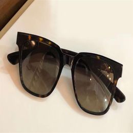 Gold Havana Brown Shaded Square Sunglasses Men Sun Glasses Lunettes de soleil Sonnenbrille top quality with Case Box242O