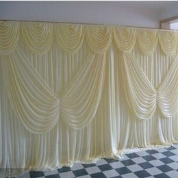 10ft 20ft ice silk White Colour backdrop Curtains with butterfly swag Wedding Drapes wedding Centrepieces party props285O