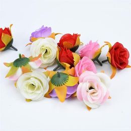 5CM Silk roses christmas decorations for home wedding DIY needlework scrapbooking flowers artificial plants fake plastic flowers1313h