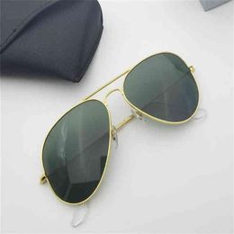 Designer Sunglasses Brand Vintage Pilot Sun Glasses Polarised UV400 Men Women 58mm Glass Lenses With Box AAAA26256q