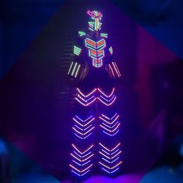 Party Decoration Stage Stilts Clothing RGB 7 Colour Change Led Robot Costume Bart Event Evening Nightclub Show DJ Luminous Armor2648