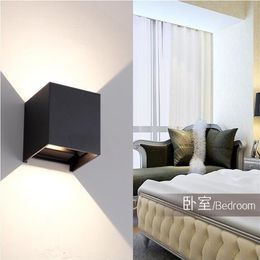 Wall Lamps 6W 12W Waterproof AC85-265V Surface Mounted LED Wall Light Modern Nordic Luminaire Indoor Living Room Porch Outdoor268F