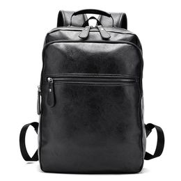 Backpack 2021 Fashion Men's Bag Male Top Leather Laptop Computer Bags High School Student College Students244N