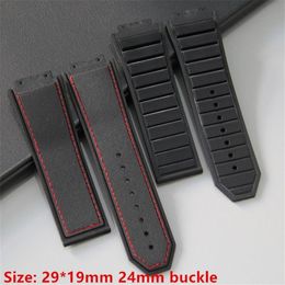 Top grade Black 29x19mm nature Silicone rubber watchband watch band for IUBLOT strap for king power series with on 220622202E