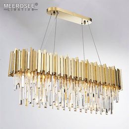 Modern Crystal Chandelier Light Round Crystal Lighting Fixtures Cristal Lustres Golden Pendant Light for Dining Living room Restau1689