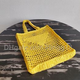 Casual beach bags Straw weaving tote famous designer fashion cool style soft handbags shopping women purse lady plain letter walle2835
