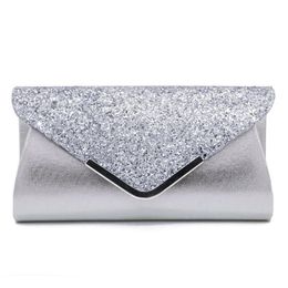 Evening Bag Women PU Paillette Long Square Hasp Cosmetic Bag Mix Colour Wedding Party Clutch Bag257z