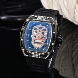 2023 Fashion personality transparent sport retro gear machine quartz watch alloy diamond rubber band quartz watchES 147277J