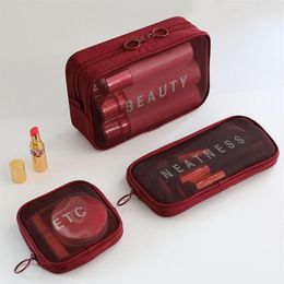 Cosmetic Bags & Cases Travel Bag Women Zipper Make Up Transparent Makeup Case Organiser Storage Pouch Toiletry Beauty Wash Kit199H