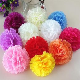 9cm available Artificial Silk Carnation Flower Heads Mother's Day DIY Jewellery Findings headware 11 color283H