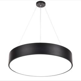 Modern Minimalism LED Pendant Lamp Round Chandeliers Black Lighting Fixtures for Office Study Room Livingroom Bedroom AC85-265V275f