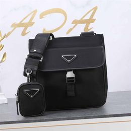 2VH110 Fashion one-shoulder bag Men's Leisurebag unique triangular logo Multiple pockets two zipper bags and buttonbags263j