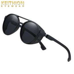 Sunglasses KEITHION Polarised Vintage Steampunk With Side Shields Men Women Brand Sun Glasses Shades UV4001970
