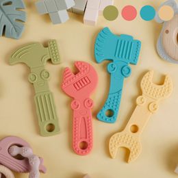 Teethers Toys TYRY.HU 4PC Silicone Baby Teethers Wrench Food Grade Chewing Toy Silicone Tiny Rod Children's Goods Nurse Gift Baby Teether Toys 231208