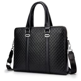 Men Leather handbag 14 bags Antique Style black Business Laptop Cases Attache Messenger Bag Portfolio281a