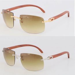 Metal Designer Larger Rimless Wood Sunglasses mens Square shape face 4189705 Sun glasses Unisex C Decor frame Eyewear male and fem204Z