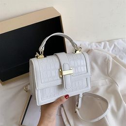 Evening Bags Stone Patent White Crossbody For Women 2021 Small Handbag Bag PU Leather Hand Ladies Chain Designer309W