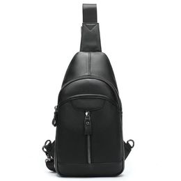 Vintage Leather One Strap Handbag Chest Bag Men Cross Body Shoulder Waist Bags277m