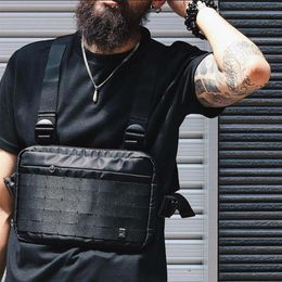 waist bags cross body Chest Rig Bag Streetwear Black Hip Hop Fanny Pack Men Adjustable Tactical Kanye Packs327S