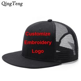 Ball Caps Custom Hat Embroidery Letters Breathable Net Baseball Men Women Hip Hop Flat Hats Summer Casual Gorra Plana 221105240p