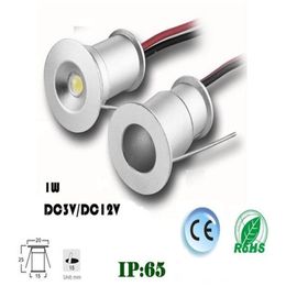 DHL 9PCS 1W 15mm Mini LED Downlight LED Under Cabinet Light Stair Lights Mini Recessed Spotlight White Red Blue Green230A