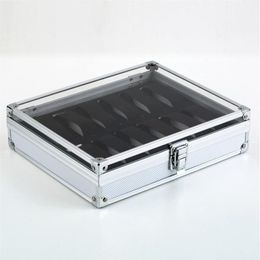 Fashion Metal Case With 12 Grid Slots Display For Wristwatch Organiser Watch Jewellery Box WJ11 Storage Boxes & Bins2474