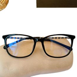 New Desig Celebs 409 Women Plank Square Plain Glasses Frame 54-16-140 Chain Leather Designed Leg for Prescription fullset case228z