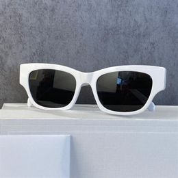 White Square Cat Eye Sunglasses Dark Grey Lens Fashion Accessories for Women with Box3496