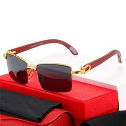 Carti sunglasses Square C shaped Decorative Sunglasses Men Women Brand Optical Frames Designer Glasses Peach Metal Brown Blue Yell260s