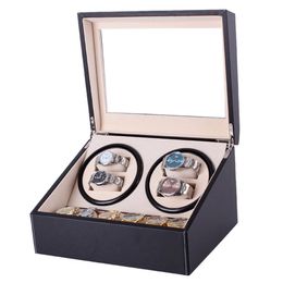 Mechanical Watch Winders Black PU Leather automatic Storage Box Collection Watch Display Jewelry US plug Winder Box312y