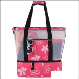 Shop Bags Lage & Aessoriesshop Bags Soft Cooler Lightweight Trips Picnic Beach Bag Cam Sports Mesh Tote Flat Bottom Parks Zipper C300I