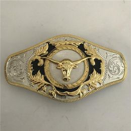 1 Pcs Big Size Gold Bull Head Western Belt Buckle For Cintura Cowboy212g
