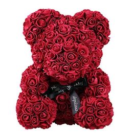 Rose Teddy Bear Multicolor Artificial Flowers Rose Bear Foam Girlfriend Valentines Day Gift Birthday Party Decoration2461