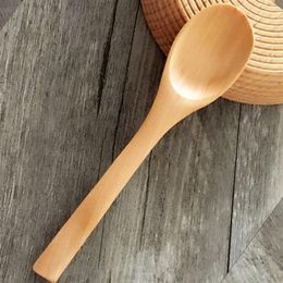13cm Mini Wooden Bamboo Spoon Lovely Seasoning Spoon Ice Cream Spoons Wooden Flatware 100 pcs lot2788