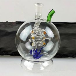 Glass Pipes Oil Burner Glass Water Pipes Oil Smoking Hookahs Roundness spiral faucet glass hookah