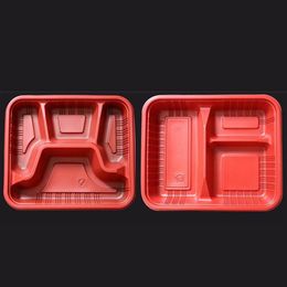 Disposable Take Out Containers Lunch Box Microwavable Supplies 3 Or 4 Compartment Reusable Plastic Food Storage Containers With Li190c