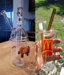 In stock 86 inch 8 inch Two Stypes McDonald039s tortoise Cup Glass Water Bongs 144 mm Male Bowl6301820
