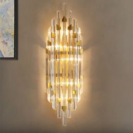 K9 Crystal LED Wall Lamp Modern Light Luxury Wall Light Gold Sconces Indoor Lighting Room Decor Living room Bedroom Bedside