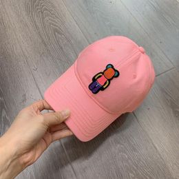 Couple Sports Designer Ball Caps Women Candy Color Toy Bear Embroidery casquette Outdoor Travel Sun Protection cap291I