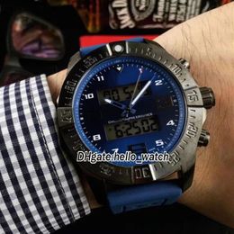 New Blackbird Professional Outer Space Chrono B55 EB5510H2 Blue Dial Double Display Quartz Digital Mens Watch Rubber Strap Gents W293S