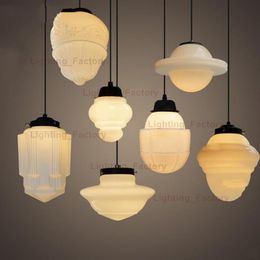 milk white glass pendant light Art Deco lamp vintage Northern Europe suspension lighting nordic dinning room shop PARISIAN ECOLE268z