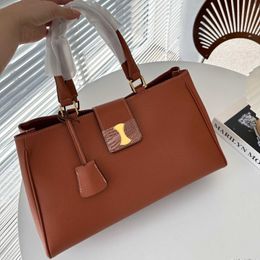 Ce Hand Tote Bag Lady Leather Designer Bag Brown Women Luxury Work Weekender Bag Vintage Crossbody Bags Purse 231215