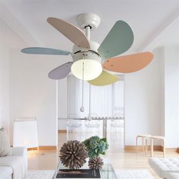 LED Ceiling Fan Ventilador De Techo Kid Fan Lights Children Cooling Ceiling Fans For Kids Room Baby Lighting Fan Fixtures250T