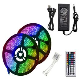 30 Leds m SMD5050 RGB Led Strips Light Remote Controller 44keys IP20 IP65 12V Holiday Lighting245S