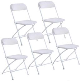 New Plastic Folding Chairs Wedding Party Event Chair Commercial White GYQ214b