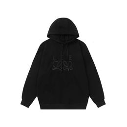 Designer Luxury Loes Classic Luo Y Wei 2023 Autumn/winter New Pure Cotton Loop Embroidered Hooded Long Sleeved Couple Hoodie